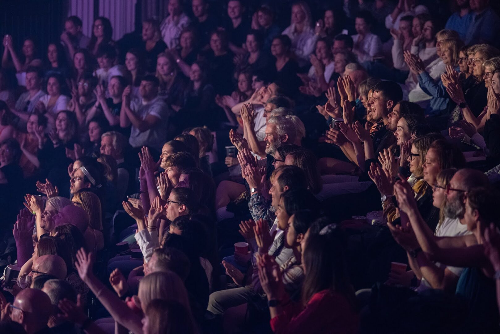 Crowd watching a show at the fringe