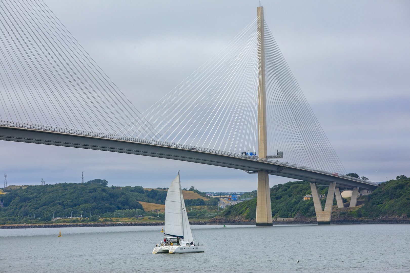Queensferry Crossing with Boat
